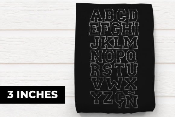 3 Inch Varsity Rhinestone SVG for Crafts & Graphics