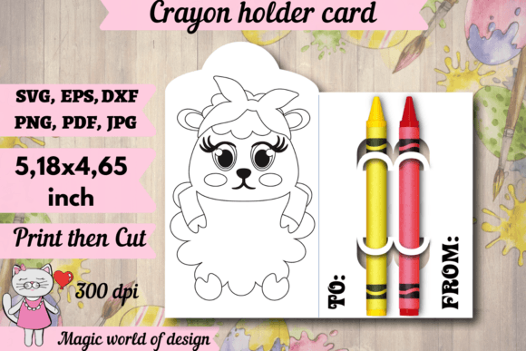 Easter Lamb Crayon Holder Card Svg: Graphics & Crafts