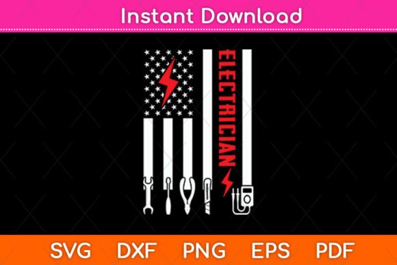 Electrician Patriotic Flag SVG for Crafts & Graphics