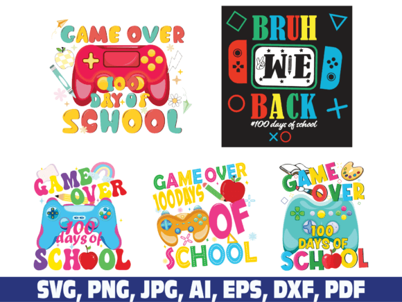 Game Over 100 Days Gamer Graphics & Crafts