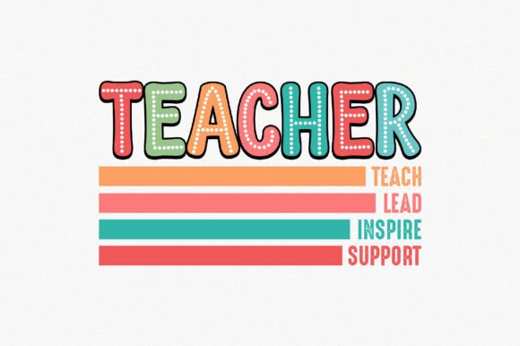 Retro Teacher Graphics for Crafts Projects