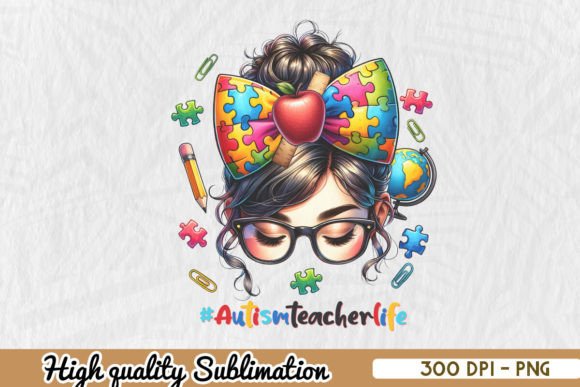 Reviewing the Afro Messy Bun Autism Teacher PNG for Embroidery