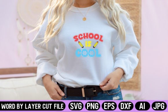 School is Cool Retro Graphics for Crafts