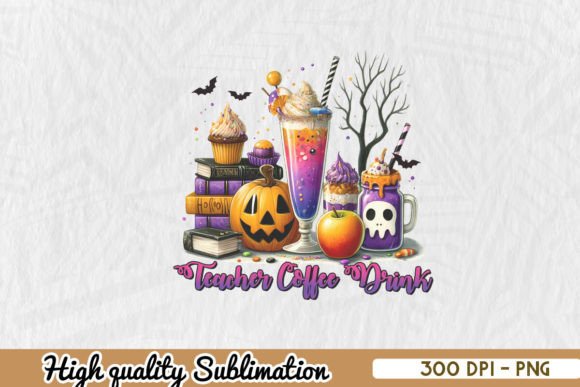 Spooky Teacher Coffee PNG for Crafts & Graphics