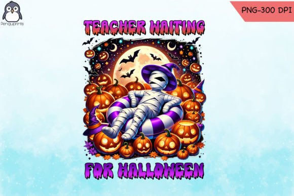 Teacher Waiting for Halloween PNG: Graphics for Crafts
