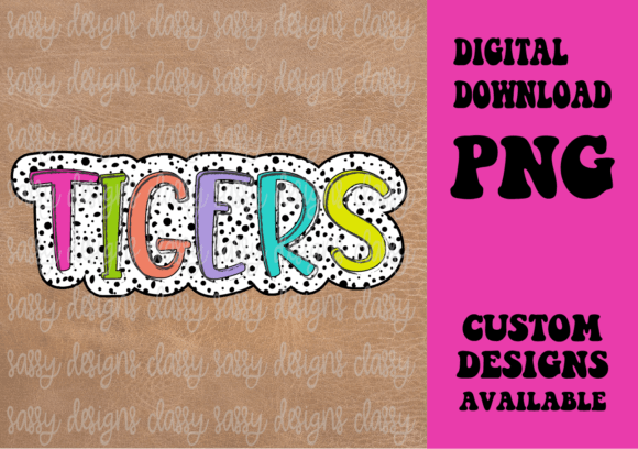 Tigers Mascot Dots: Graphics for Crafts